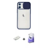MARSİLYAN™- iPhone 11 Kılıf Vadi Çizgi - Siyah Bilvis 5in1 5D Magic Hayalet Cam Ekran Koruyucu + Renkli Kamera Lens Koruma Cam - SI