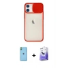 MARSİLYAN™- iPhone 11 Kılıf Vadi Çizgi - Siyah Bilvis 5in1 5D Magic Hayalet Cam Ekran Koruyucu + Neon Fosforlu Kamera Lens - YL