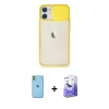 MARSİLYAN™- iPhone 11 Kılıf Vadi Çizgi - Siyah Bilvis 5in1 5D Magic Hayalet Cam Ekran Koruyucu + Neon Fosforlu Kamera Lens - YL