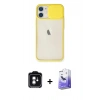 MARSİLYAN™- iPhone 11 Kılıf Vadi Çizgi - Siyah Bilvis 5in1 5D Magic Hayalet Cam Ekran Koruyucu + PVD Metal Kamera Lens - YL