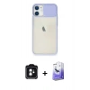 MARSİLYAN™- iPhone 11 Kılıf Vadi Çizgi - Siyah Bilvis 5in1 5D Magic Hayalet Cam Ekran Koruyucu + PVD Metal Kamera Lens - YL