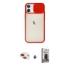 MARSİLYAN™- iPhone 11 Kılıf Vadi Çizgi - Siyah Bilvis Hayalet Cam Ekran Koruyucu + Pers Alüminyum Kamera Lens - KI