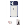 MARSİLYAN™- iPhone 11 Kılıf Vadi Çizgi - Siyah Bilvis Hayalet Cam Ekran Koruyucu + Pers Alüminyum Kamera Lens - KI