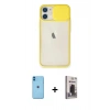 MARSİLYAN™- iPhone 11 Kılıf Vadi Çizgi - Siyah Bilvis Hayalet Cam Ekran Koruyucu + Neon Fosforlu Kamera Lens - MI