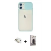 MARSİLYAN™- iPhone 11 Kılıf Vadi Çizgi - Siyah Bilvis Hayalet Cam Ekran Koruyucu + Pers Alüminyum Kamera Lens - GD