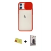 MARSİLYAN™- iPhone 11 Kılıf Vadi Çizgi - Siyah Bilvis Hayalet Cam Ekran Koruyucu + Rainbow Kamera Lens Koruma Cam - KI