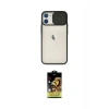 MARSİLYAN™- iPhone 11 Kılıf Vadi Çizgi - Siyah Buffer Cam Ekran Koruyucu