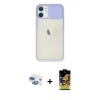 MARSİLYAN™- iPhone 11 Kılıf Vadi Çizgi - Siyah Buffer Cam Ekran Koruyucu + Pers Alüminyum Kamera Lens - GI