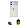 MARSİLYAN™- iPhone 11 Kılıf Vadi Çizgi - Siyah Buffer Cam Ekran Koruyucu + Kamera Lens Koruma Cam - SF