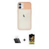 MARSİLYAN™- iPhone 11 Kılıf Vadi Çizgi - Siyah Buffer Cam Ekran Koruyucu + Kamera Lens Koruma Cam - SF