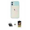 MARSİLYAN™- iPhone 11 Kılıf Vadi Çizgi - Siyah Buffer Cam Ekran Koruyucu + Kamera Lens Koruma Cam - SF