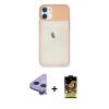 MARSİLYAN™- iPhone 11 Kılıf Vadi Çizgi - Siyah Buffer Cam Ekran Koruyucu + Raze Metal Kamera Lens - MR
