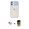 MARSİLYAN™- iPhone 11 Kılıf Vadi Çizgi - Siyah Buffer Cam Ekran Koruyucu + Pers Alüminyum Kamera Lens - KI