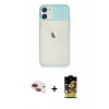 MARSİLYAN™- iPhone 11 Kılıf Vadi Çizgi - Siyah Buffer Cam Ekran Koruyucu + Pers Alüminyum Kamera Lens - KI