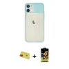 MARSİLYAN™- iPhone 11 Kılıf Vadi Çizgi - Siyah Buffer Cam Ekran Koruyucu + Rainbow Kamera Lens Koruma Cam - KI