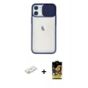 MARSİLYAN™- iPhone 11 Kılıf Vadi Çizgi - Siyah Buffer Cam Ekran Koruyucu + Renkli Kamera Lens Koruma Cam - TU