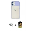 MARSİLYAN™- iPhone 11 Kılıf Vadi Çizgi - Siyah Buffer Cam Ekran Koruyucu + Pers Alüminyum Kamera Lens - YL