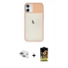 MARSİLYAN™- iPhone 11 Kılıf Vadi Çizgi - Siyah Buffer Cam Ekran Koruyucu + Pers Alüminyum Kamera Lens - YL
