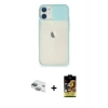 MARSİLYAN™- iPhone 11 Kılıf Vadi Çizgi - Siyah Buffer Cam Ekran Koruyucu + Pers Alüminyum Kamera Lens - YL