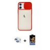 MARSİLYAN™- iPhone 11 Kılıf Vadi Çizgi - Siyah Buffer Hayalet Cam Ekran Koruyucu + Pers Alüminyum Kamera Lens - GI