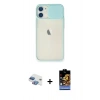 MARSİLYAN™- iPhone 11 Kılıf Vadi Çizgi - Siyah Buffer Hayalet Cam Ekran Koruyucu + Pers Alüminyum Kamera Lens - GI