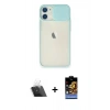 MARSİLYAN™- iPhone 11 Kılıf Vadi Çizgi - Siyah Buffer Hayalet Cam Ekran Koruyucu + Kamera Lens Koruma Cam - SF