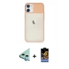 MARSİLYAN™- iPhone 11 Kılıf Vadi Çizgi - Siyah Buffer Hayalet Cam Ekran Koruyucu + Raze Metal Kamera Lens - MI