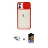 MARSİLYAN™- iPhone 11 Kılıf Vadi Çizgi - Siyah Buffer Hayalet Cam Ekran Koruyucu + Pers Alüminyum Kamera Lens - LT