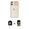MARSİLYAN™- iPhone 11 Kılıf Vadi Çizgi - Siyah Buffer Hayalet Cam Ekran Koruyucu + PVD Metal Kamera Lens - YL