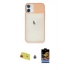 MARSİLYAN™- iPhone 11 Kılıf Vadi Çizgi - Siyah Buffer Hayalet Cam Ekran Koruyucu + Rainbow Kamera Lens Koruma Cam - KI