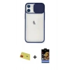 MARSİLYAN™- iPhone 11 Kılıf Vadi Çizgi - Siyah Buffer Hayalet Cam Ekran Koruyucu + Rainbow Kamera Lens Koruma Cam - KI
