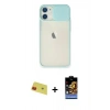 MARSİLYAN™- iPhone 11 Kılıf Vadi Çizgi - Siyah Buffer Hayalet Cam Ekran Koruyucu + Rainbow Kamera Lens Koruma Cam - KI