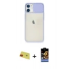 MARSİLYAN™- iPhone 11 Kılıf Vadi Çizgi - Siyah Buffer Hayalet Cam Ekran Koruyucu + Rainbow Kamera Lens Koruma Cam - KI