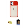 MARSİLYAN™- iPhone 11 Kılıf Vadi Çizgi - Siyah Buffer Hayalet Cam Ekran Koruyucu + Rainbow Kamera Lens Koruma Cam - KI