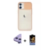 MARSİLYAN™- iPhone 11 Kılıf Vadi Çizgi - Siyah Buffer Hayalet Cam Ekran Koruyucu + Raze Metal Kamera Lens - MR