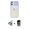 MARSİLYAN™- iPhone 11 Kılıf Vadi Çizgi - Siyah Buffer Hayalet Cam Ekran Koruyucu + Raze Metal Kamera Lens - KI