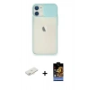 MARSİLYAN™- iPhone 11 Kılıf Vadi Çizgi - Siyah Buffer Hayalet Cam Ekran Koruyucu + Renkli Kamera Lens Koruma Cam - YL