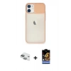 MARSİLYAN™- iPhone 11 Kılıf Vadi Çizgi - Siyah Buffer Hayalet Cam Ekran Koruyucu + Pers Alüminyum Kamera Lens - YL
