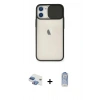 MARSİLYAN™- iPhone 11 Kılıf Vadi Çizgi - Siyah Joko Magic 5D Cam + Pers Alüminyum Kamera Lens - GI
