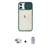 MARSİLYAN™- iPhone 11 Kılıf Vadi Çizgi - Siyah Joko Magic 5D Cam + Pers Alüminyum Kamera Lens - GI