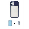 MARSİLYAN™- iPhone 11 Kılıf Vadi Çizgi - Siyah Joko Magic 5D Cam + Neon Fosforlu Kamera Lens - TU