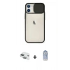 MARSİLYAN™- iPhone 11 Kılıf Vadi Çizgi - Siyah Joko Magic 5D Cam + Pers Alüminyum Kamera Lens - YL