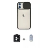 MARSİLYAN™- iPhone 11 Kılıf Vadi Çizgi - Siyah Joko Magic 5D Cam + PVD Metal Kamera Lens - YL