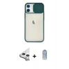 MARSİLYAN™- iPhone 11 Kılıf Vadi Çizgi - Siyah Joko Magic 5D Cam + Raze Metal Kamera Lens - GS