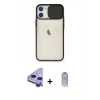 MARSİLYAN™- iPhone 11 Kılıf Vadi Çizgi - Siyah Joko Magic 5D Cam + Raze Metal Kamera Lens - MR