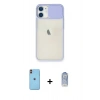MARSİLYAN™- iPhone 11 Kılıf Vadi Çizgi - Siyah Joko Magic 5D Cam + Turuncu Neon Fosforlu Kamera Lens