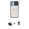 MARSİLYAN™- iPhone 11 Kılıf Vadi Çizgi - Siyah Joko Magic 5D Hayalet Cam + Kamera Lens Koruma Cam - SF