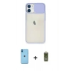 MARSİLYAN™- iPhone 11 Kılıf Vadi Çizgi - Siyah Joko Magic 5D Hayalet Cam + Neon Fosforlu Kamera Lens - MI