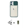 MARSİLYAN™- iPhone 11 Kılıf Vadi Çizgi - Siyah Joko Magic 5D Hayalet Cam + Raze Metal Kamera Lens - GS