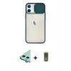 MARSİLYAN™- iPhone 11 Kılıf Vadi Çizgi - Siyah Joko Magic 5D Hayalet Cam + Raze Metal Kamera Lens - MI